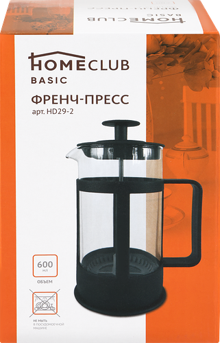 Френч-пресс HOMECLUB 600мл, цвет в ассортименте