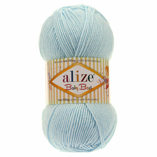 Пряжа Alize 'Baby Best' 100г 240м (10% бамбук, 90% акрил) с эффектом АНТИПИЛЛИНГ(189 св.бирюзовый)