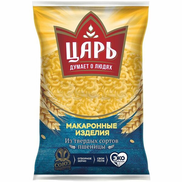 Макароны ЦАРЬ Виток, группа А высший сорт, 450г