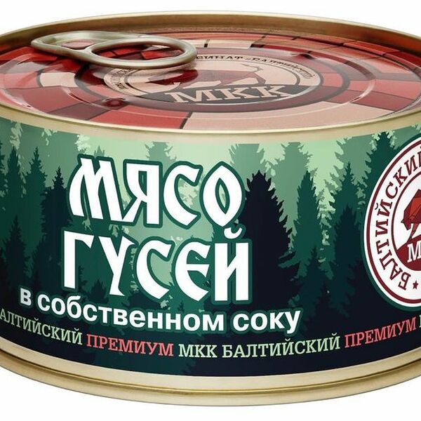 Мясо гусей Балтийский Деликатес в собственном соку, 325г