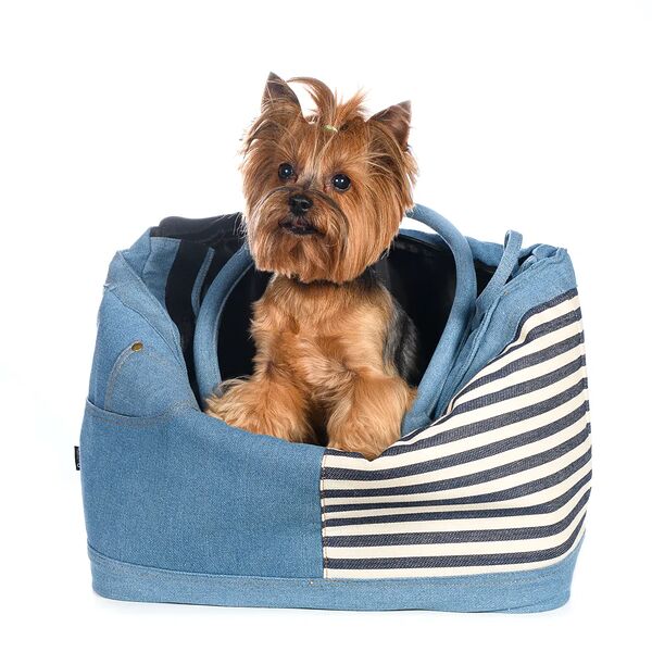 Сумка для кошек и собак мелкого размера, 40x23x28 см, голубая