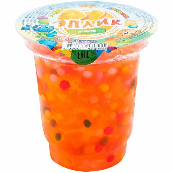 Желе Эплик с апельсиновым соком и жевательными шариками, 150г