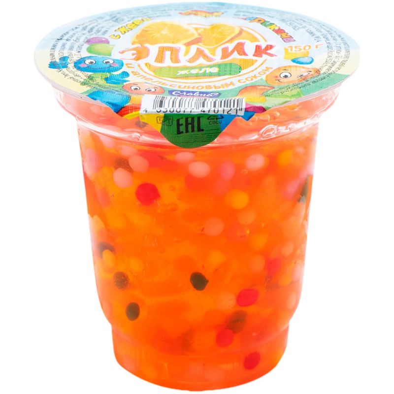 

Желе Эплик с апельсиновым соком и жевательными шариками 150 г