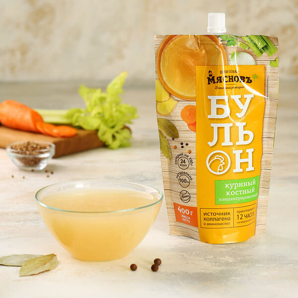 Бульон костный куриный для супа МясновЪ Шеф-повар