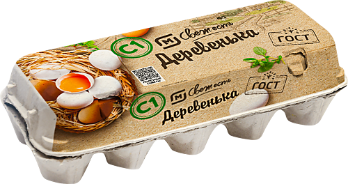 Яйцо куриное Магнит Деревенька деревенское С1 10 шт