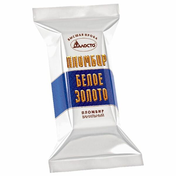 Мороженое пломбир Белое Золото ванильное 8% БЗМЖ 200 г