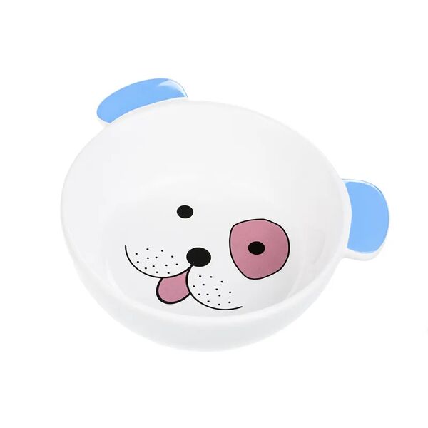 Миска для кошек 200мл с ушками белая керамика