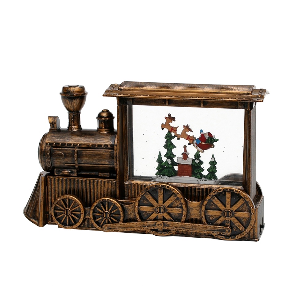 

Сувенир "Коллекция Традиции" SIGRO Поезд с Санта-Клаусом в упряжке с оленями, 28,5 х 8,5 х 17см., акрил, 1шт.