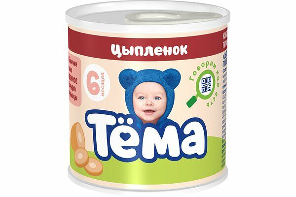 Мясное пюре Тёма цыплёнок, с 6 месяцев