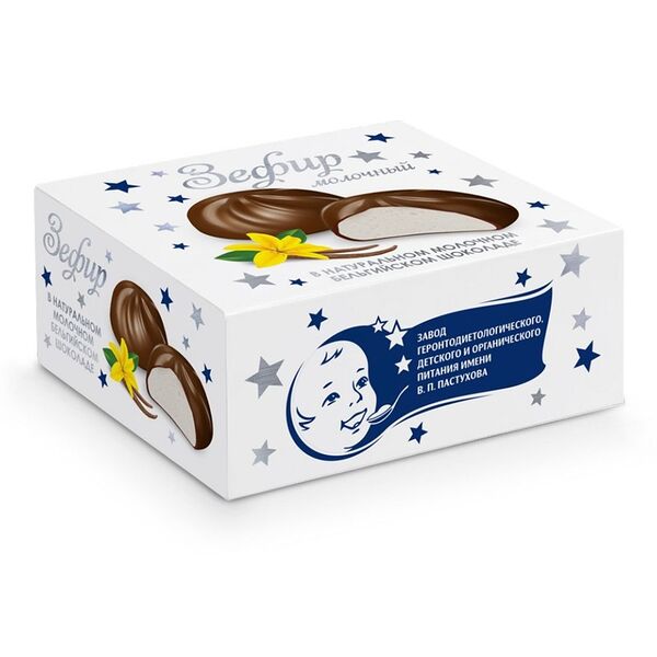 Зефир ЗГДиОП им. В.П. Пастухова с ванилью в молочном бельгийском шоколаде, 60г