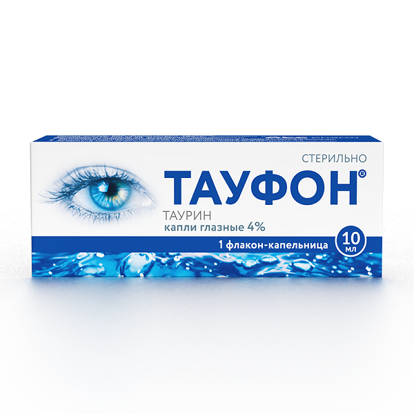 Тауфон капли глазные 4% 10 мл