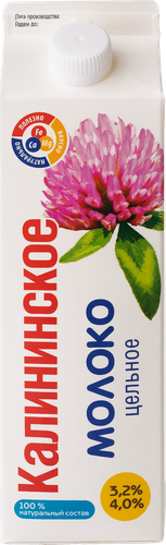 

Молоко Калининское цельное 4% 950 мл