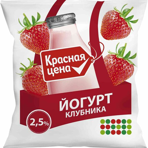 Йогурт Красная цена клубника 2.5% 500г