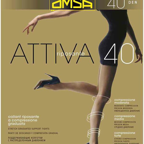 Колготки ТМ Omsa Attiva черные nero 40 den размер 2(S), 48г
