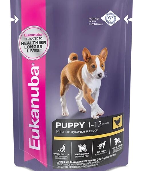 Корм консервированный для щенков EUKANUBA Euk Dog с курицей в соусе