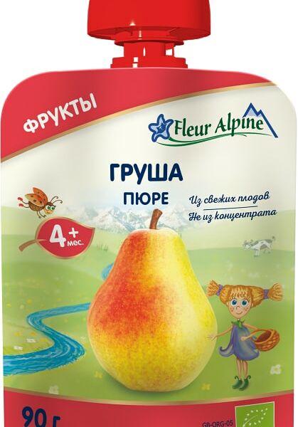 Пюре Fleur Alpine Organic Груша с 4 месяцев 90г