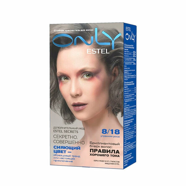 Краска для волос Estel Only т.8.18 Светло-русый пепельно-жемчужный т.8.18 Светло-русый пепельно-жемчужный 145 мл