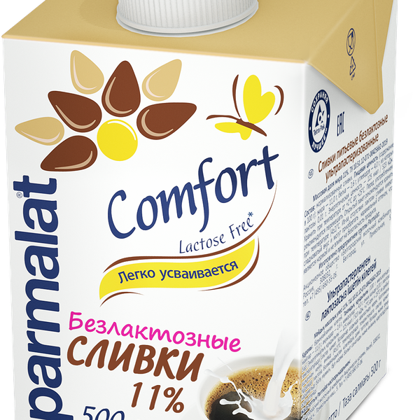 Сливки питьевые безлактозные ультрапаст жир. 11% 500г Parmalat