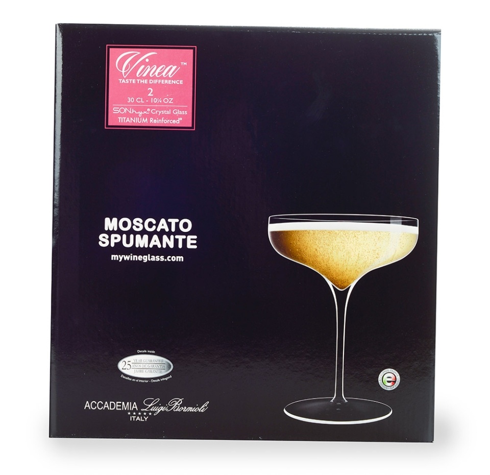 

Бокалы Vinea для игристых вин Moscato Spumante, Bormioli Luigi, 2 шт., 300 мл, Н 15.3 см, Д 11.5 см, Италия