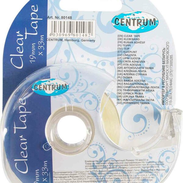 Скотч Centrum прозрачный, 19 мм × 33 м