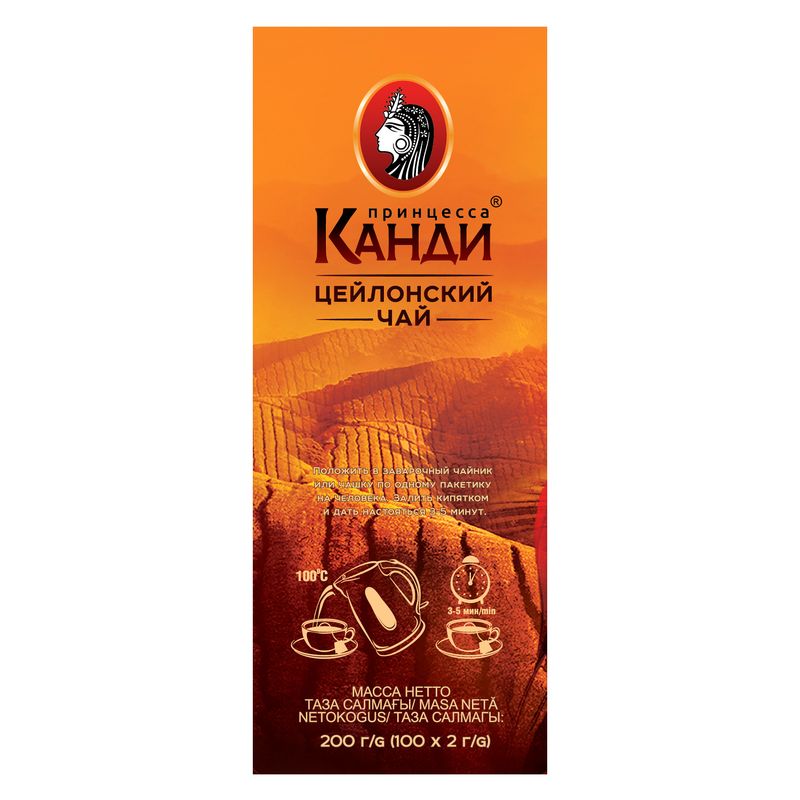 

Чай черный Принцесса Канди Цейлонский 100 пак, 200 г