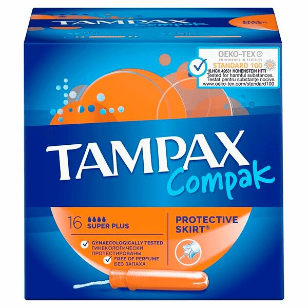 Тампоны Tampax Compak Super plus 16 шт.