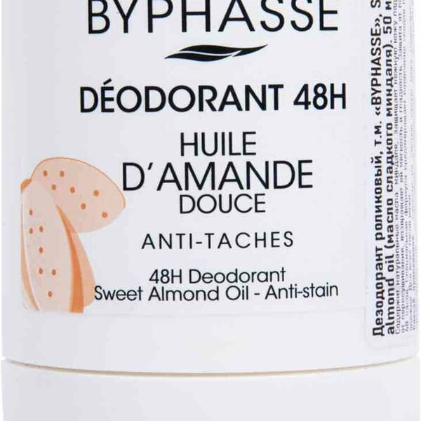 Дезодорант роликовый Byphasse Sweet Almond Oil с экстрактом миндаля