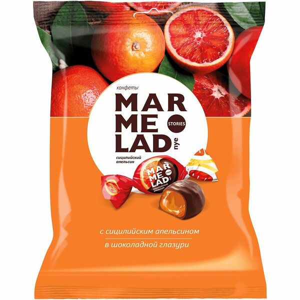 Конфеты глазированные Konti Мармеладные истории сицилийский апельсин