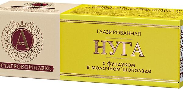 Нуга глазированная А.РостАгроКомплекс в молочном шоколаде с фундуком 40г