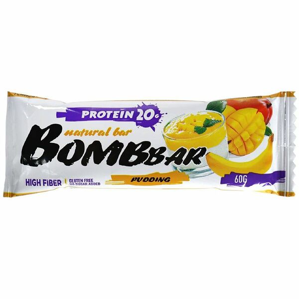 Батончик протеиновый BombBar Pudding Манго-банан 60 г