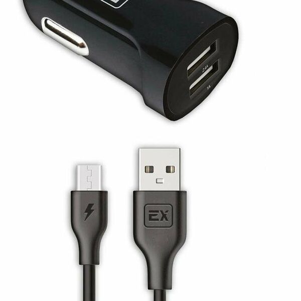 Автомобильное зарядное устройство Classic (Классик) EX-Z-582 2xUSB + кабель MicroUSB черное ТМ Exployd (Эксплойд)