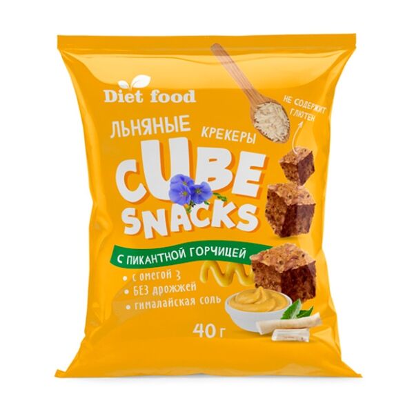 Льняные кубики ТМ с пикантной горчицей 40г