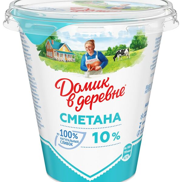 Сметана Домик в деревне 10%