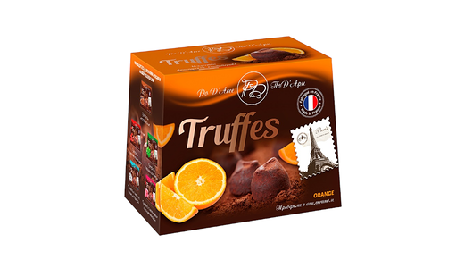 Конфеты шоколадные Под'Ари Chocolat Mathez Трюфель с засахаренной апельсиновой цедрой 