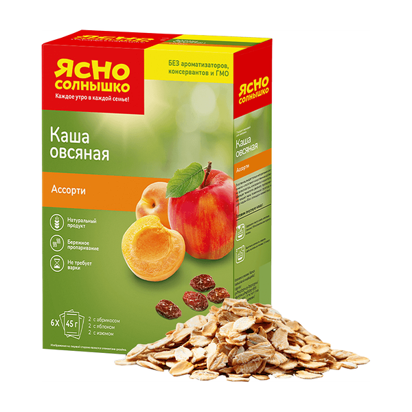 Каша овс. Ясно солнышко 6х45г ассорти №3