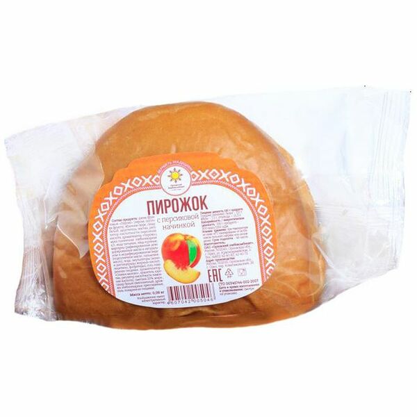 Пирожок Орловский Хлебокомбинат с персиковой начинкой высший сорт 80 г