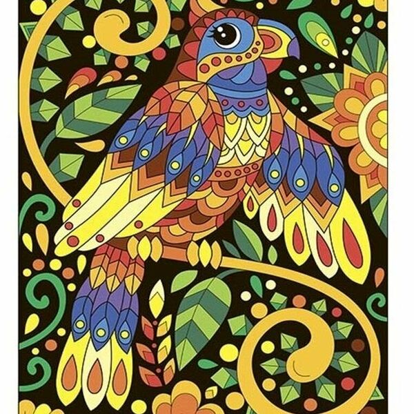 Картина по номерам для малышей Попугай, Ркн-015