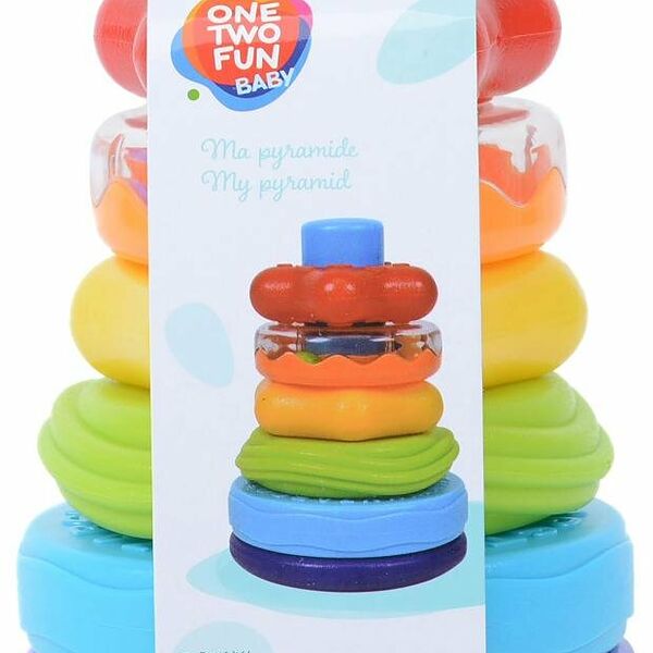 Пирамидка ONE TWO FUN развивающая кольца