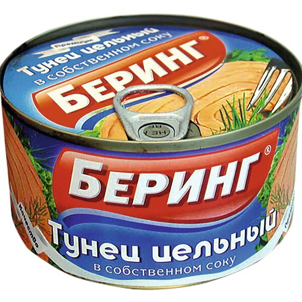 Тунец Беринг Цельный в собственном соку 200 г