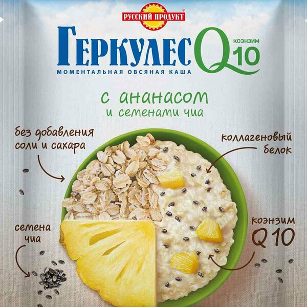 Геркулес Русский продукт Q10 Ананас и семена чиа