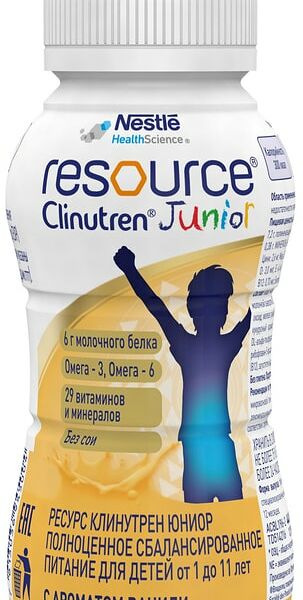 Сбалансирование питание для детей Resource Clinutren Junior с ароматом ванили 200мл
