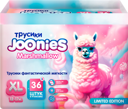 

Подгузники-трусики Joonies Marshmallow XL 12-17 кг 36 шт.
