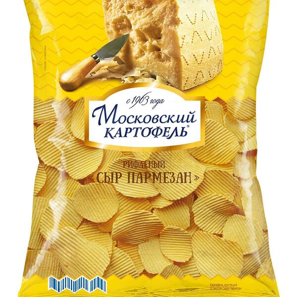 Чипсы картофельные Московский картофель Сыр Пармезан рифлёные
