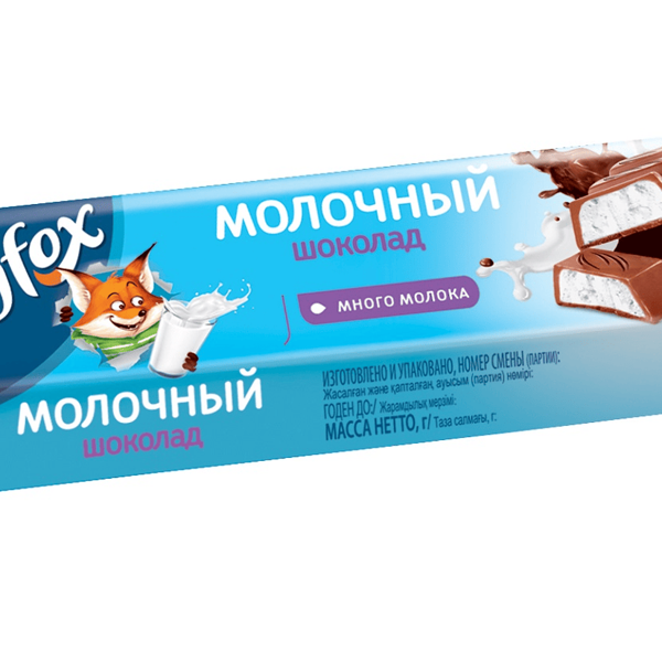 Шоколадный батончик Babyfox с молочной начинкой, 45г