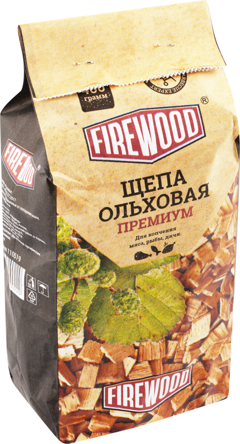 

Щепа Firewood для копчения, ольховая 400 г