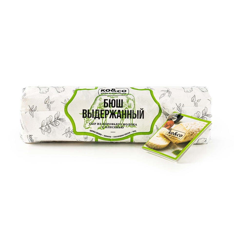 

Сыр мягкий с плесенью в золе Бюш из коровьего молока м.д.ж. в с.в. 45% , Россия, вес