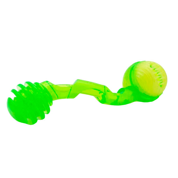 HOMEPET Игрушка для собак из TPR Гантель с пищалкой и отверстием для лакомства 19х5,5 см