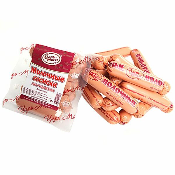 Сосиски ЦАРЬ-МЯСО Молочные ГОСТ, 400г