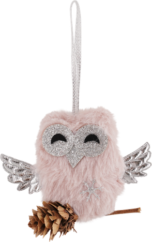 

Украшение елочное Homeclub Совушка со снежинкой розовый/серый Арт. 21C-4243N1.F2 дизайн в ассортименте