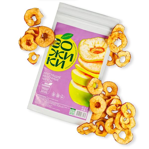 Чипсы яблочные Любимые Зожики хрустящие 50 г